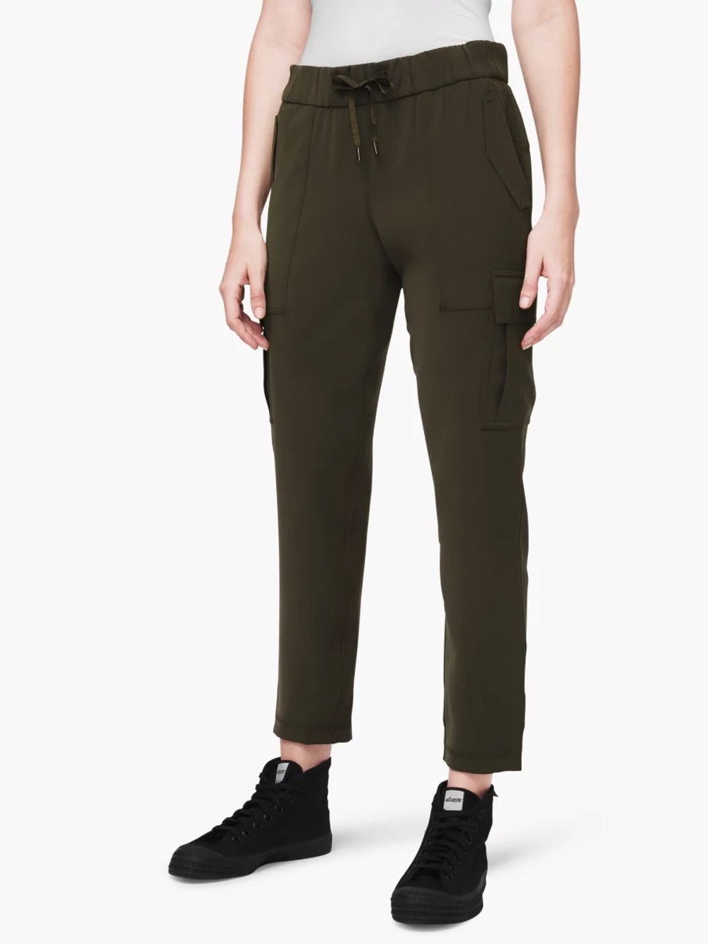 Lululemon Sz 4 Ready Set Cargo Khaki Green Tapered Athleisure Pants